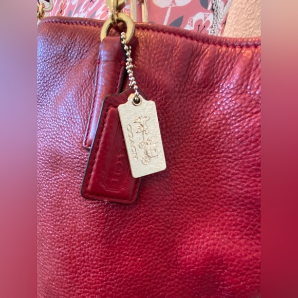 Coach Burgundy Leather Tote Bag - Picture 2 of 4